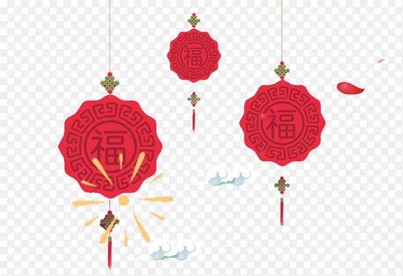 红色春节福字挂件