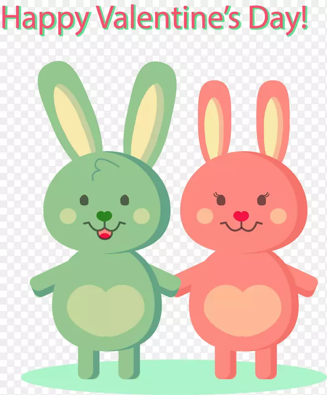 可爱情侣兔子海报