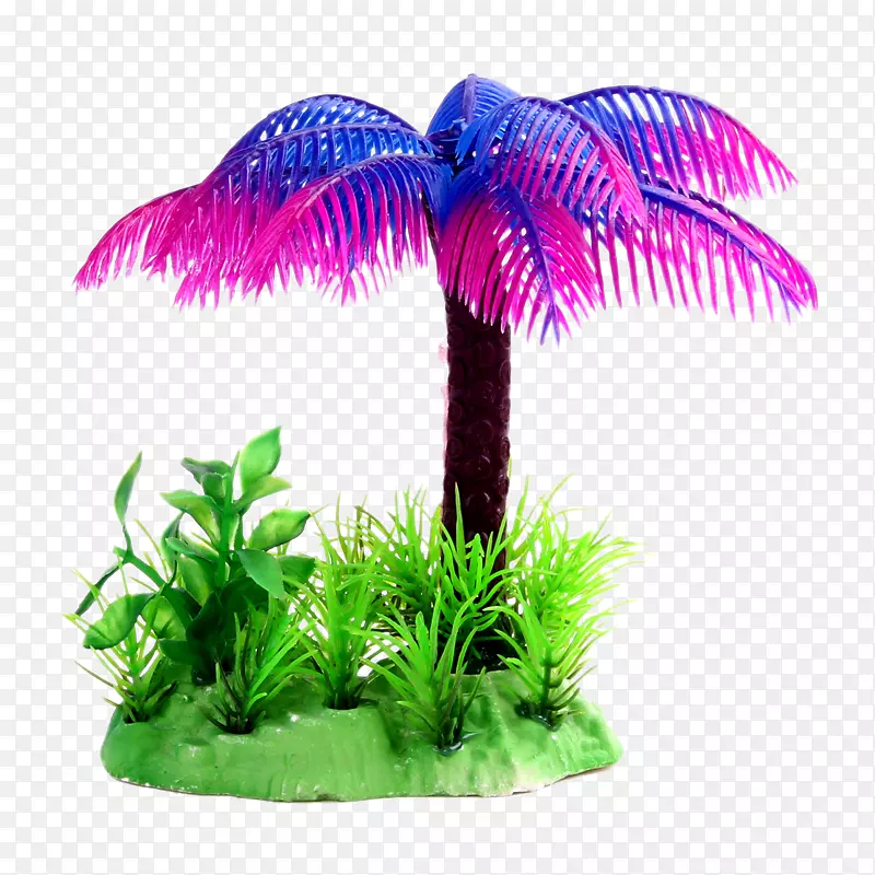 鱼缸造景装饰热带椰子树