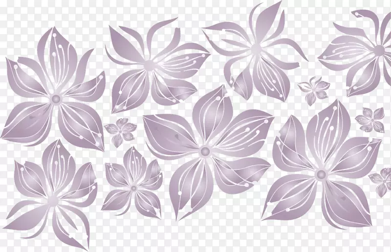 手绘紫色花朵底纹