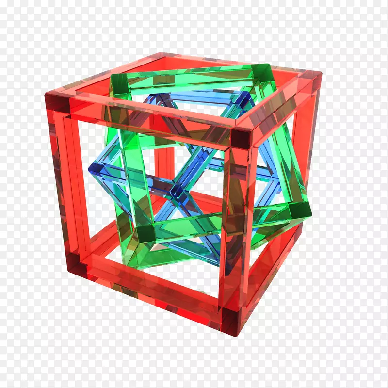 彩色立方体框架