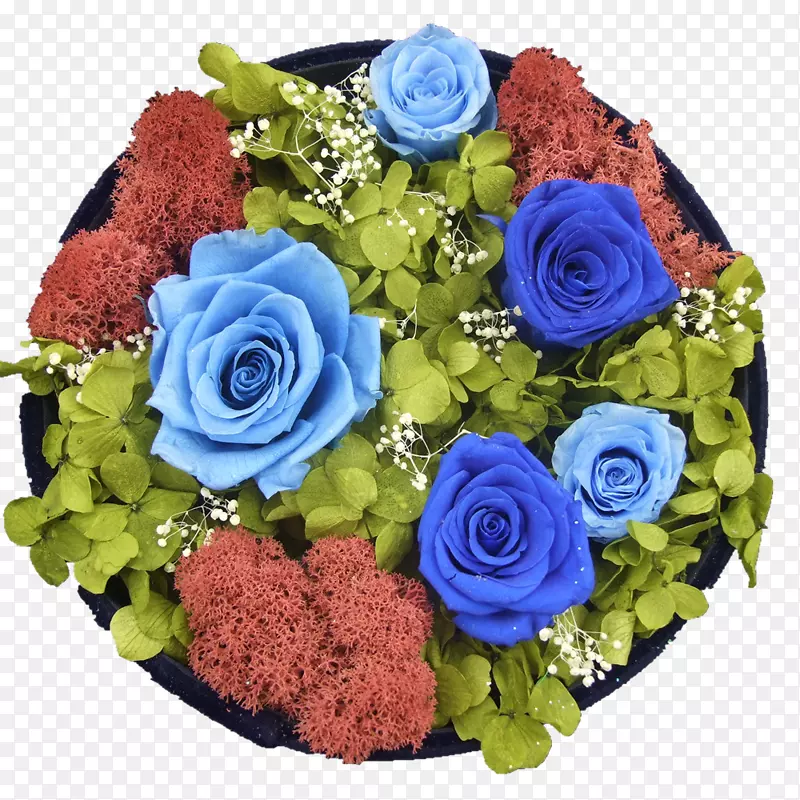 漂亮的蓝色鲜花礼盒