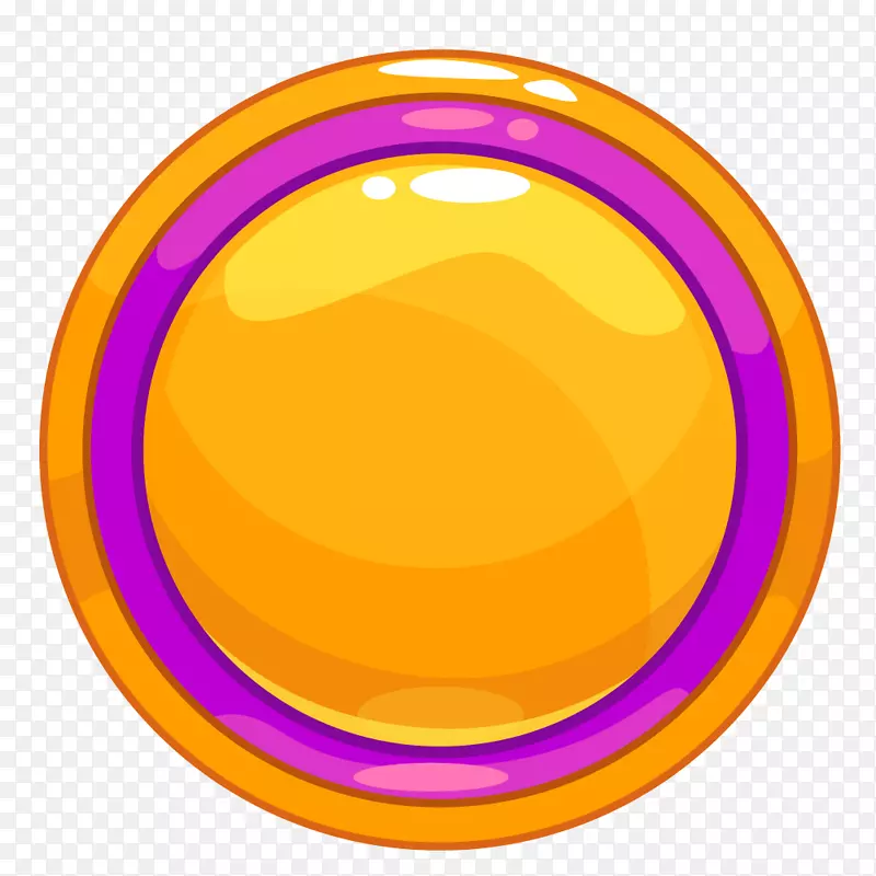 卡通游戏图标紫色圈按钮设计素材