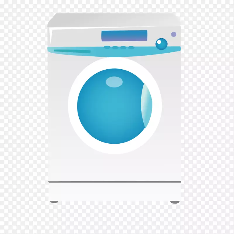 卡通洗衣机设计矢量图