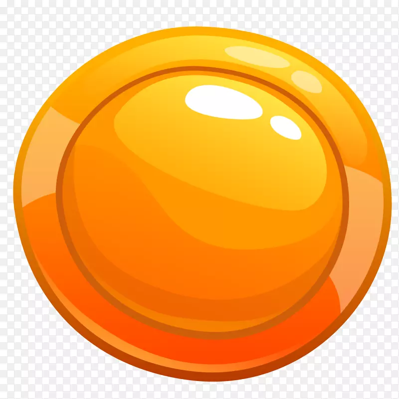 卡通游戏图标橘色水晶按钮设计素