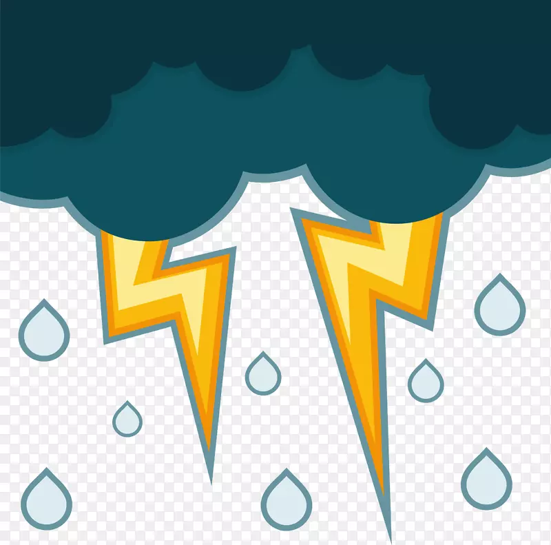 卡通雷阵雨矢量插画PNG图片素材下载_图片编号zyrpopby-免抠素材网