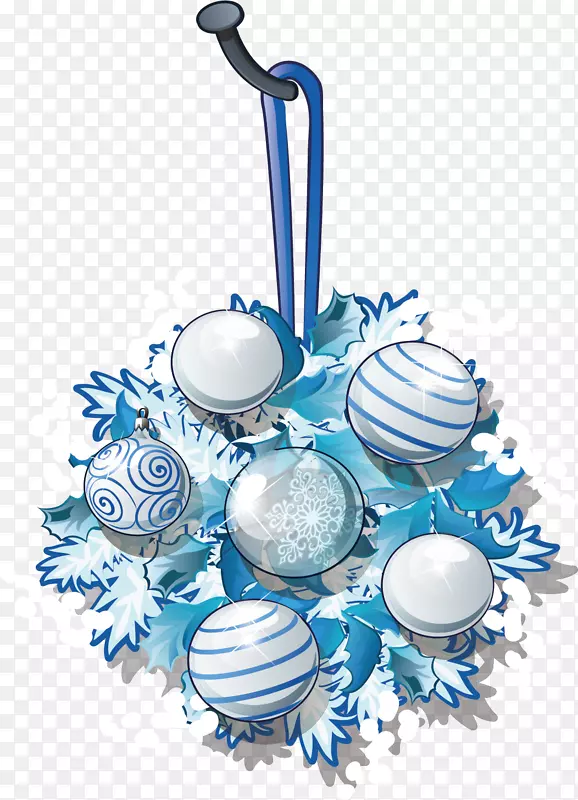 蓝色雪花节日装饰挂饰