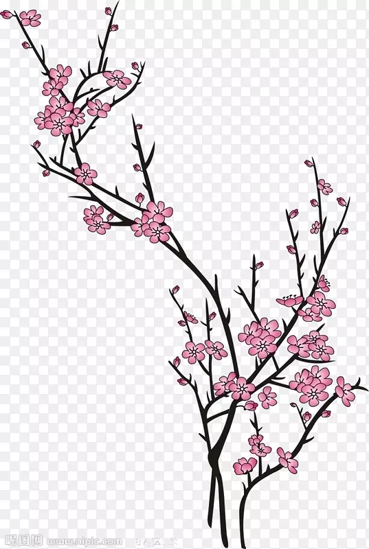 文艺清新花草海报设计装饰梅花
