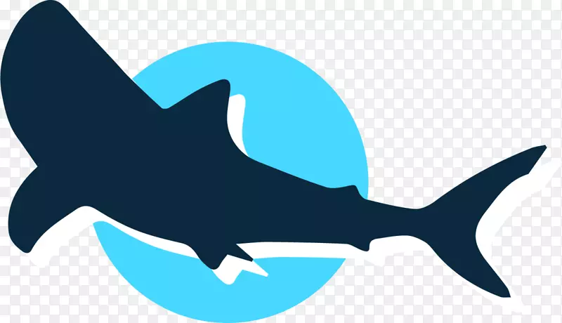 蓝色扁平鲨鱼标签