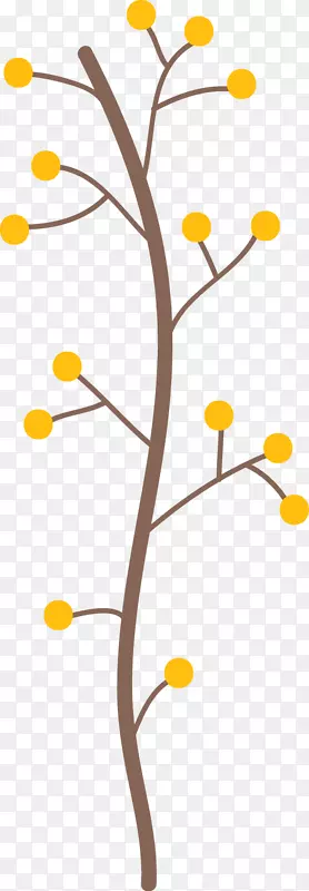 树枝上的黄色圆球