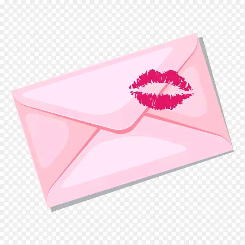 粉色带唇印的信件