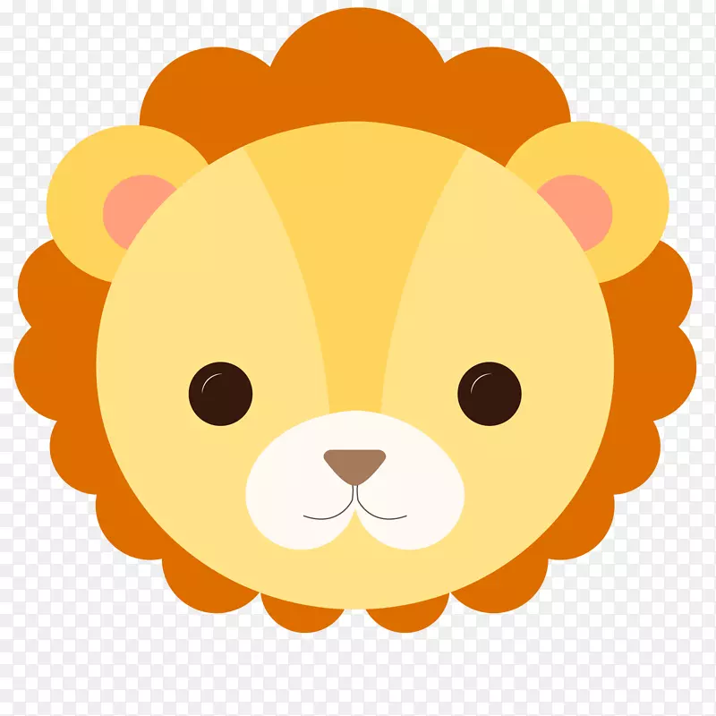 黄色的小狮子头像设计