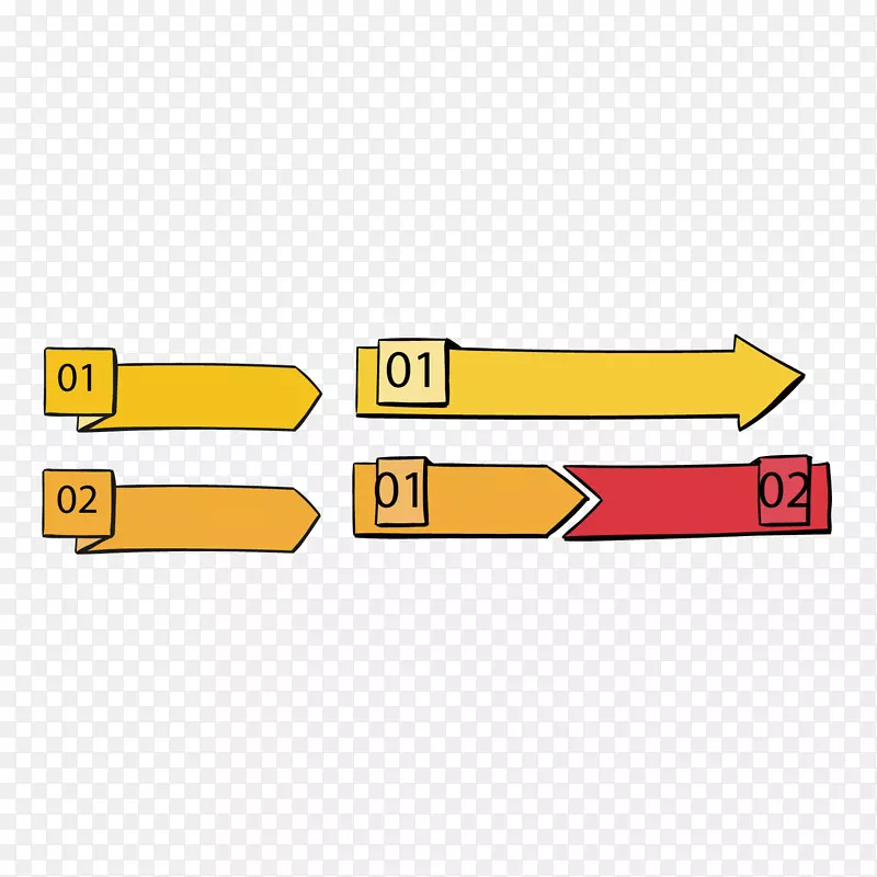 手绘黄色数字标签