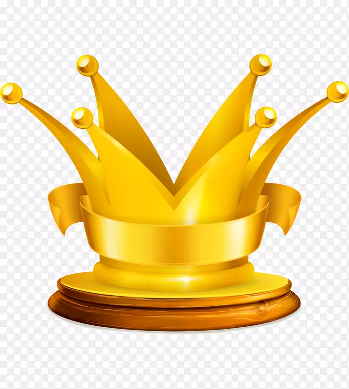 卡通手绘黄色的皇冠
