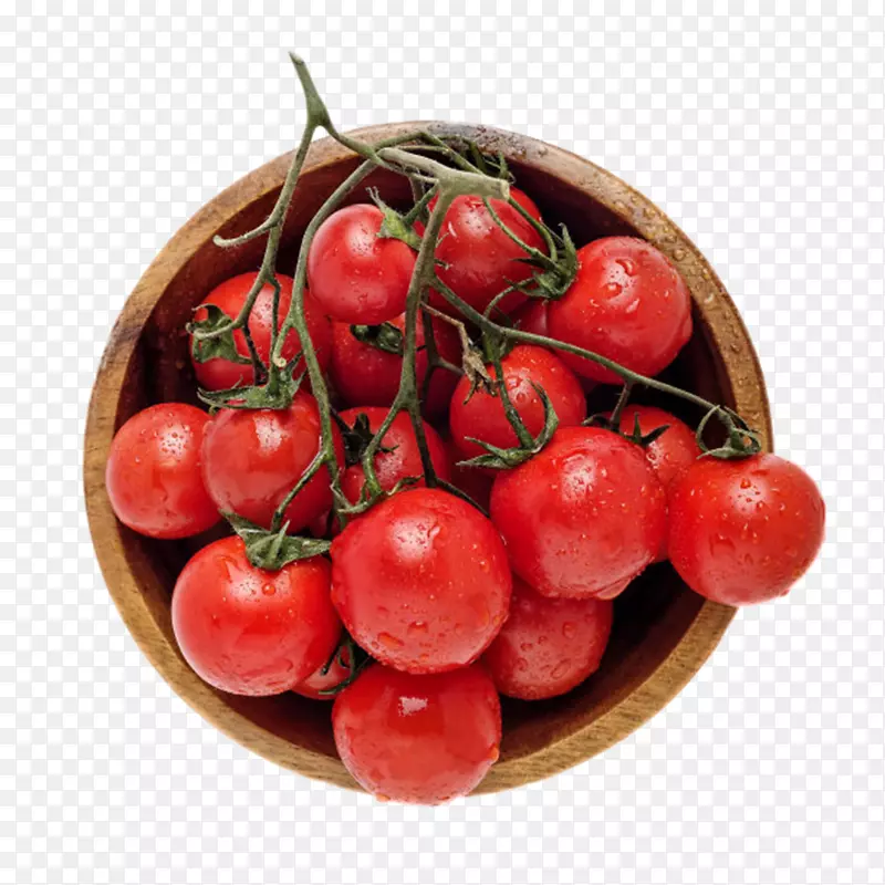 实物篮子带藤樱桃番茄