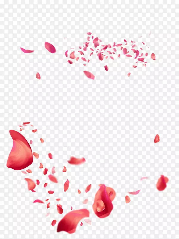 红色飞舞的花瓣效果