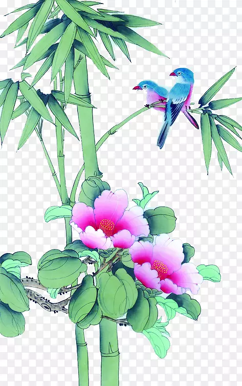 竹子花鸟画