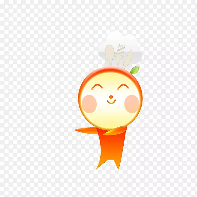 卡通可爱的跳舞香橙