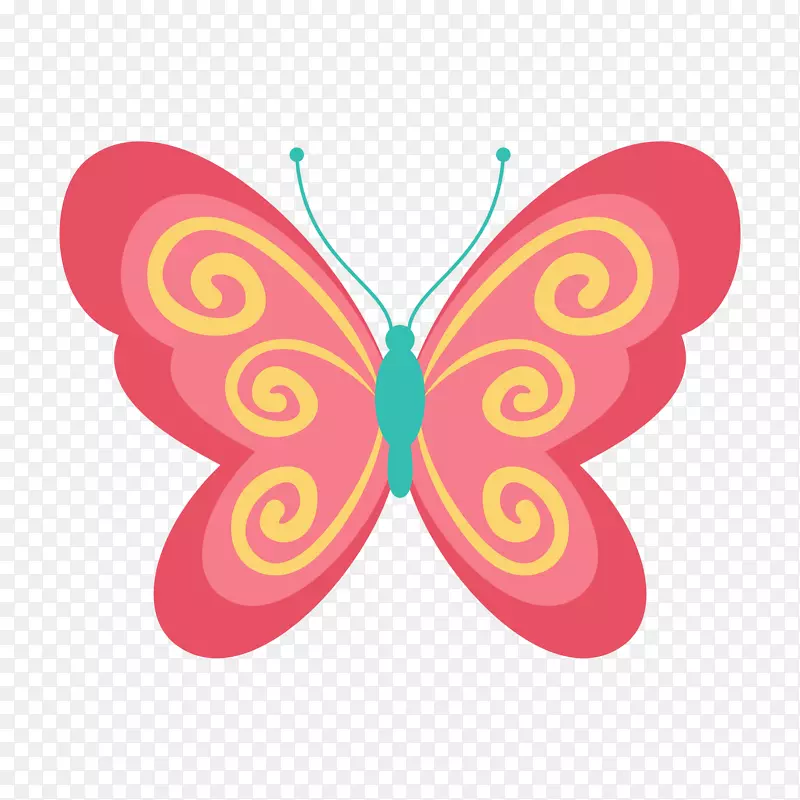 粉色手绘的小蝴蝶