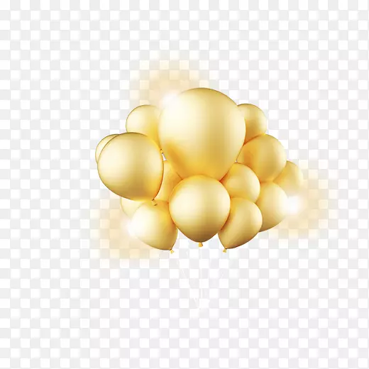 金色光泽气球元素