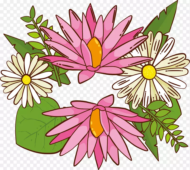 手绘花朵标题框