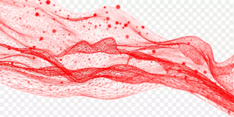手绘漂浮的红色彩带