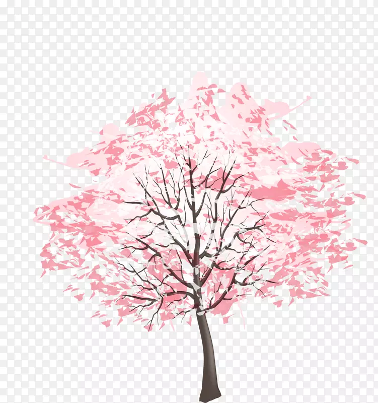 唯美粉色桃花大树