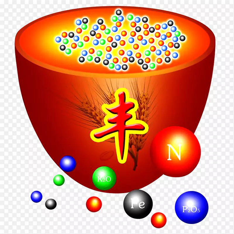 彩色卡通肥料化学分子透明png