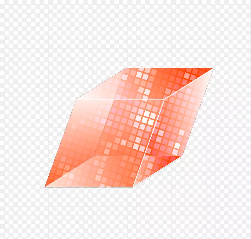 矢量水晶立方体半透明粉色四边形