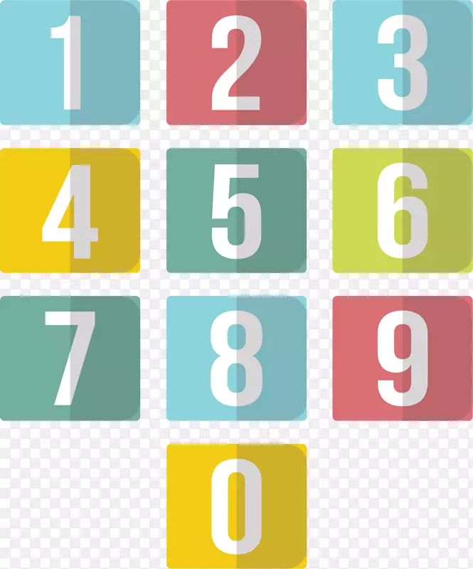 彩色方块艺术数字