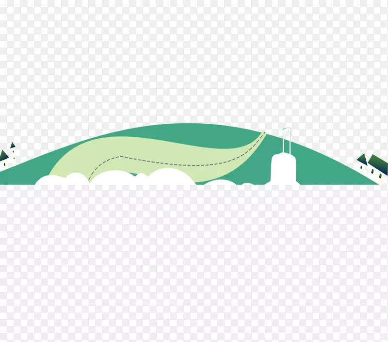 手绘海浪房子