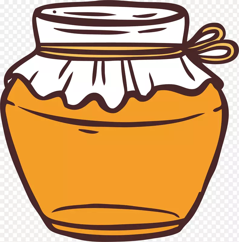 卡通手绘蜂蜜蜜罐