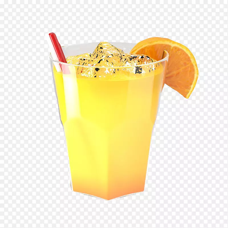 一杯黄色橙子玻璃杯水果酒