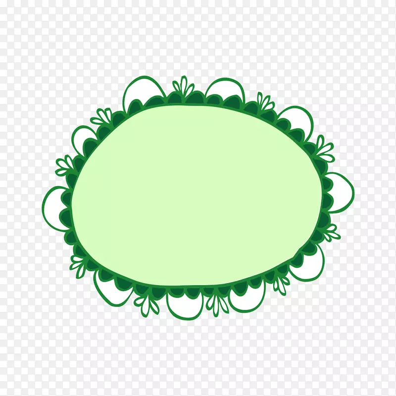 绿色花纹装饰边框