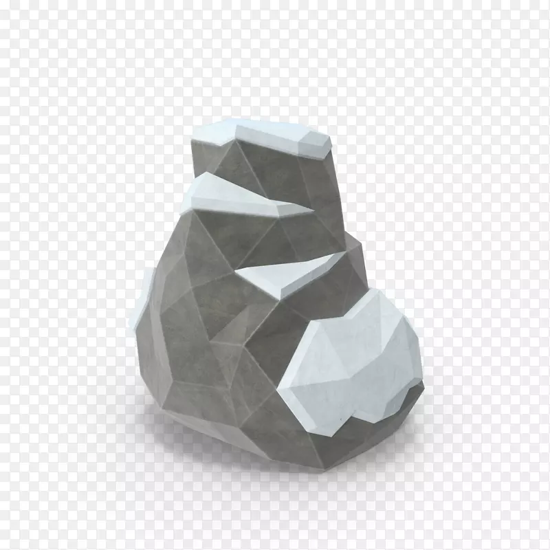 灰色的3D带雪石块