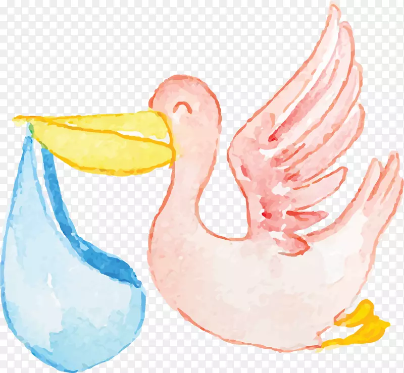卡通水彩婴儿玩具鸭子装饰图案