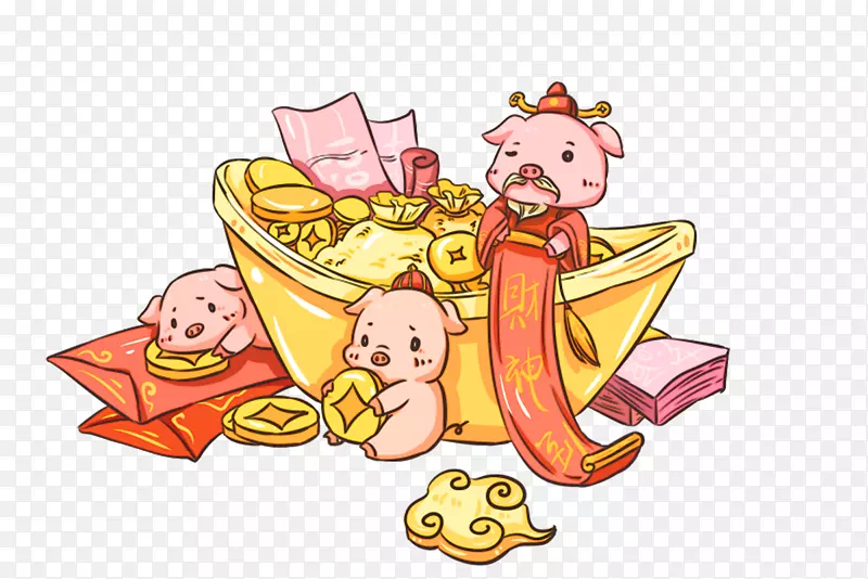 金元宝财神猪卡通形象