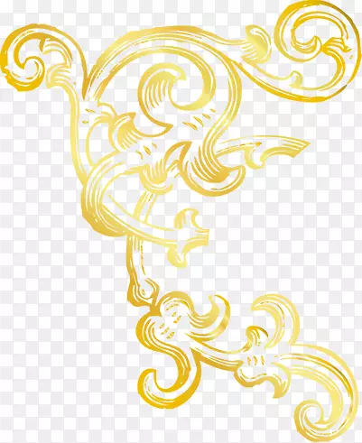 金黄色雕刻花纹装饰
