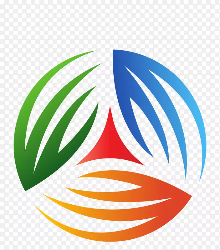 变形叶子组合圆形logo设计