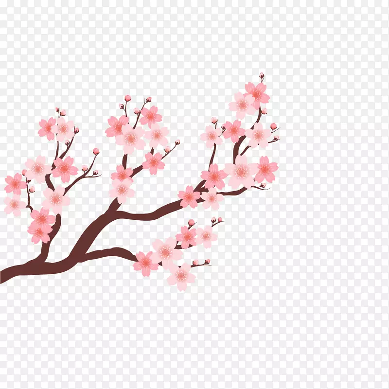 矢量唯美卡通盛开腊梅