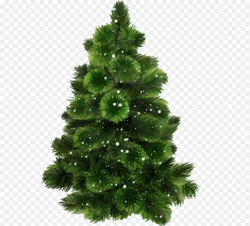 绿色手绘的圣诞树
