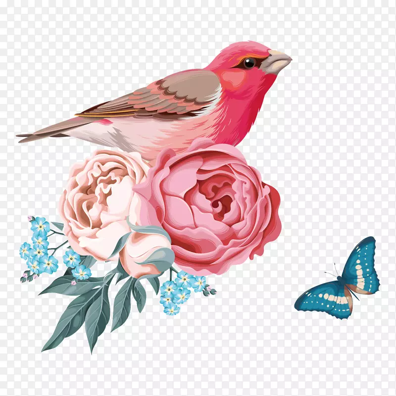 母亲节美丽的花朵插画装饰素材