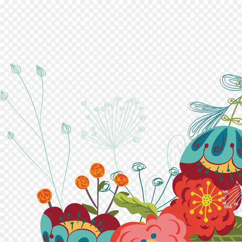 母亲节缤纷花朵装饰素材