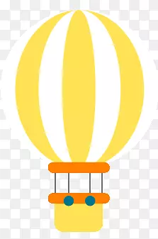 创意扁平黄色的热气球