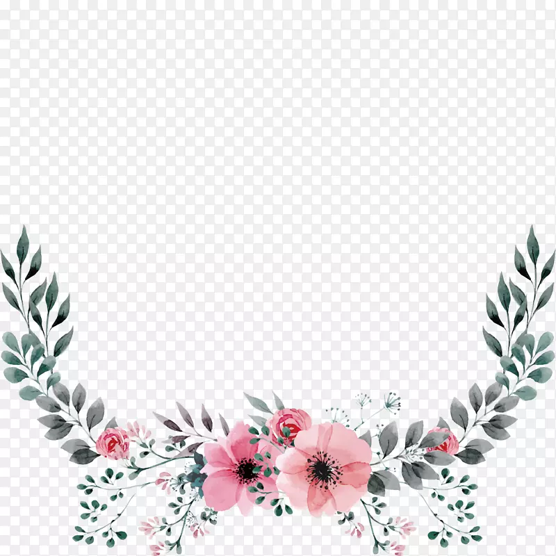 母亲节花朵装饰素材矢量
