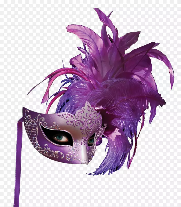 紫色羽毛面具