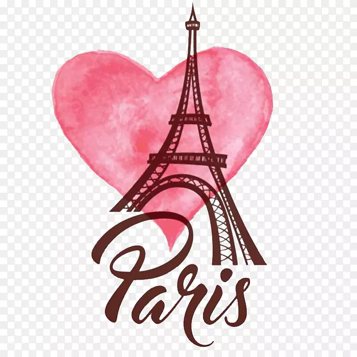 巴黎旅游埃菲尔铁塔爱心PNG