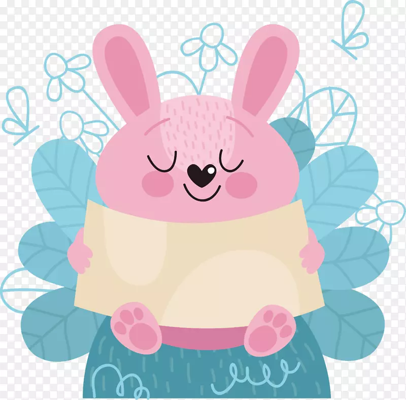 粉色可爱兔子标题框
