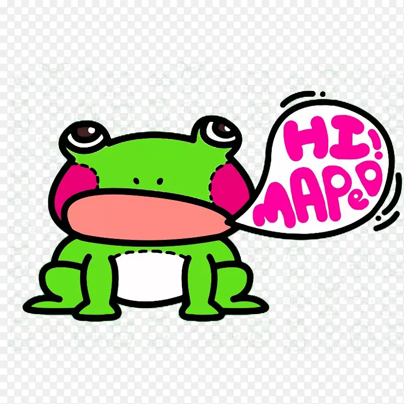 小青蛙说你好可爱英语字体