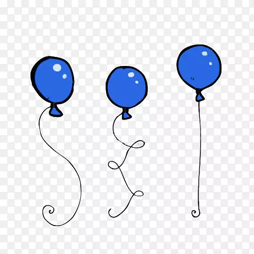 三个蓝色气球
